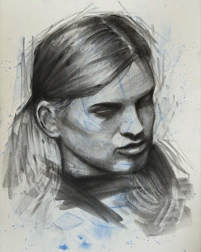 Experimenting with a touch of color using ink first and panpastel on top. 
.
I actually really like the abstractness from the...