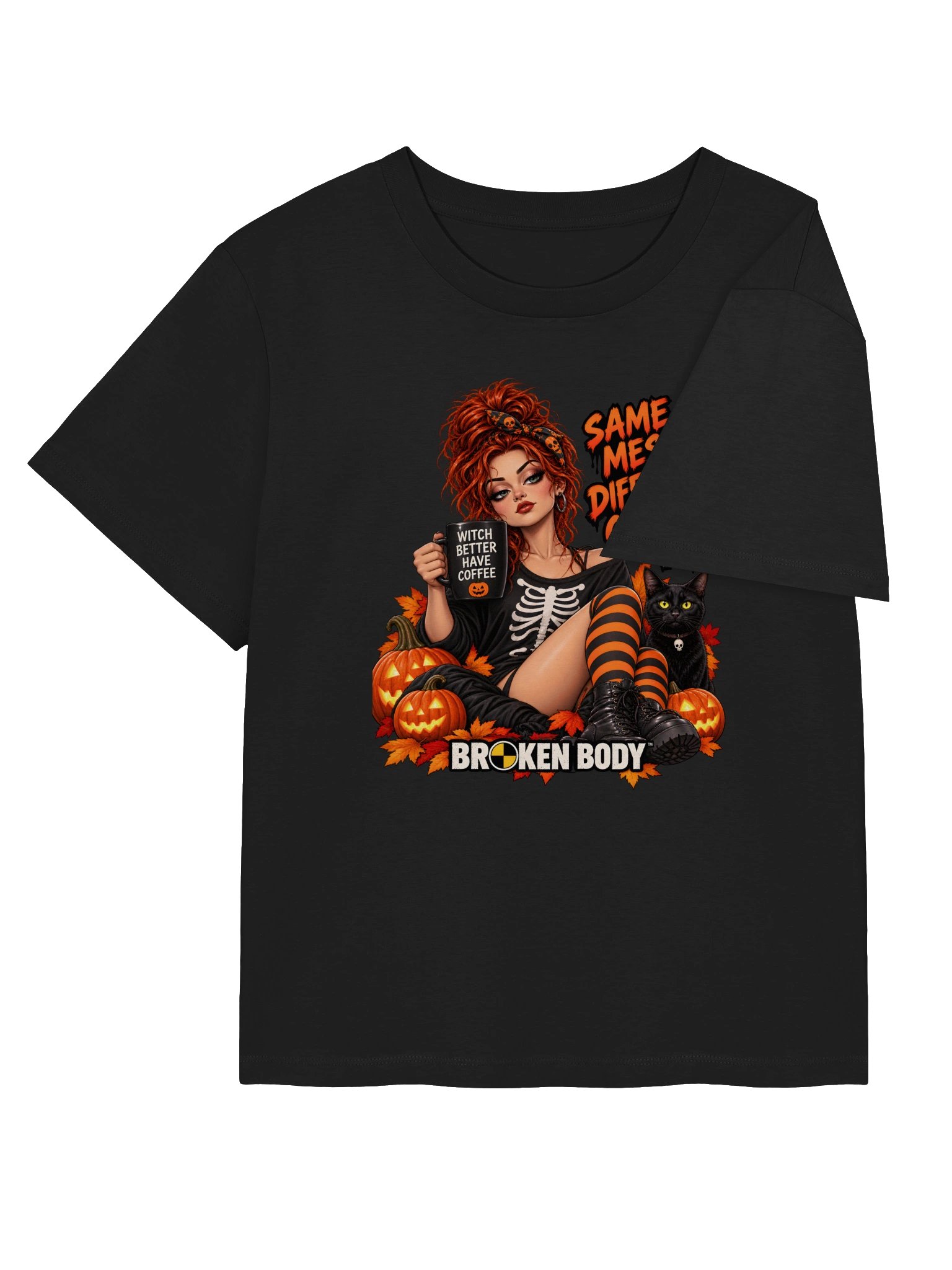 Funny Halloween Coffee Shirt — Same Mess, Different Costume | Holly-Ween™ product image (5)