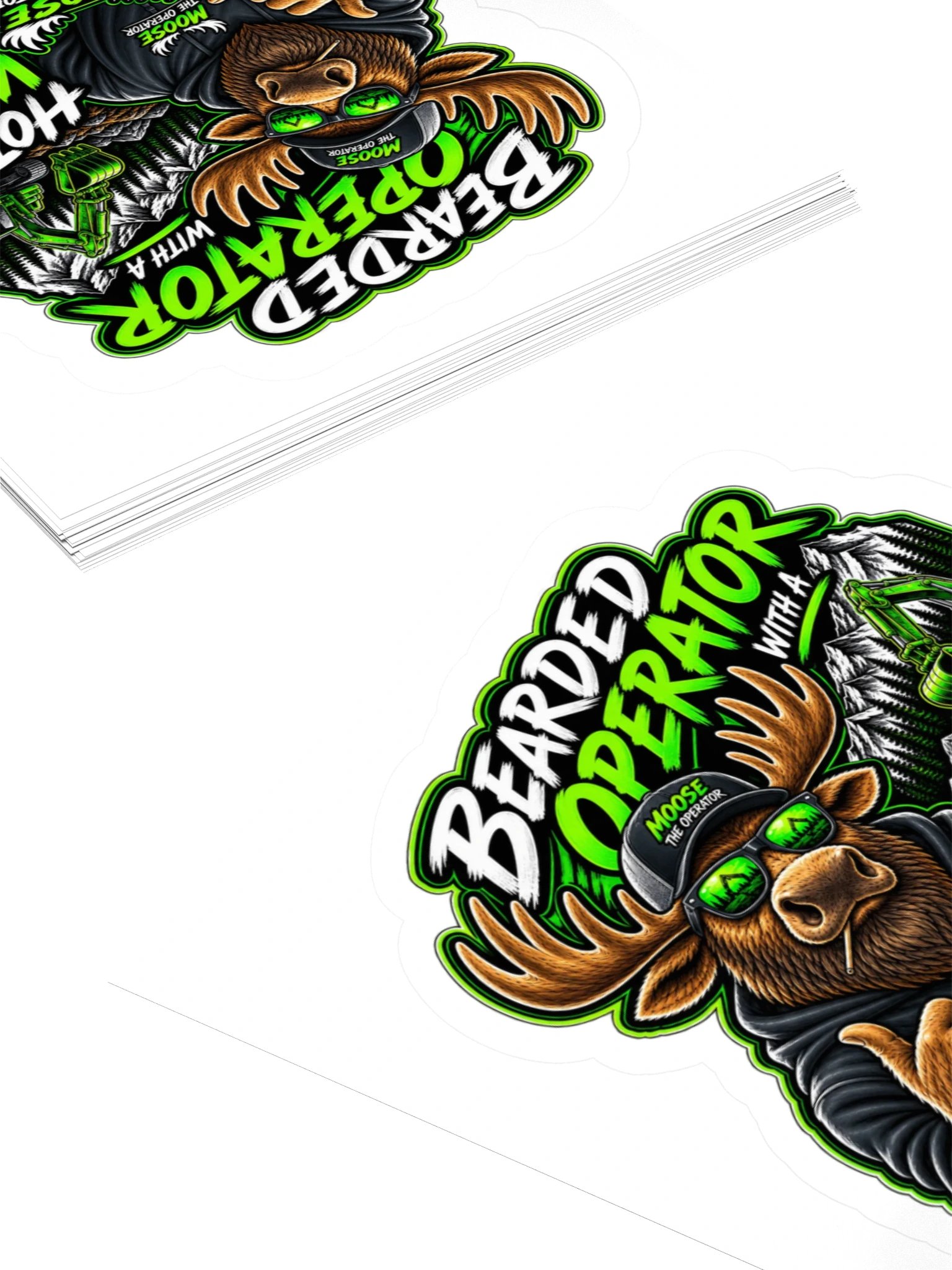 Bearded Operator Kiss Cut Stickers product image (4)
