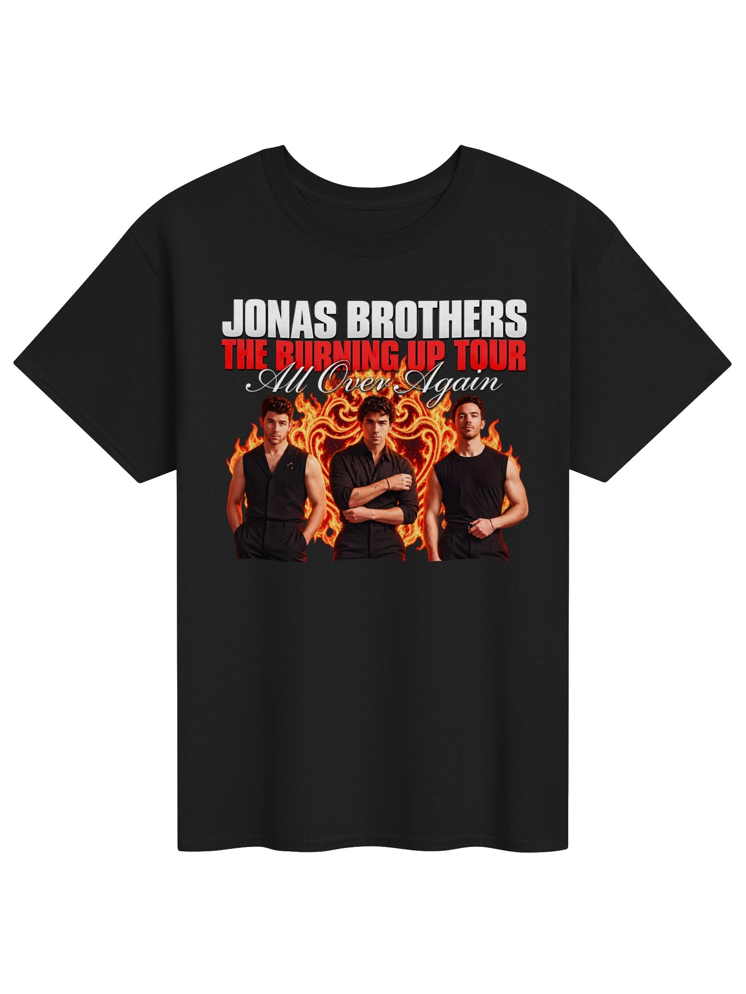 Jonas Brothers The Burning Up Tour All Over Again 2026 North America Merch Tshirt product image (1)