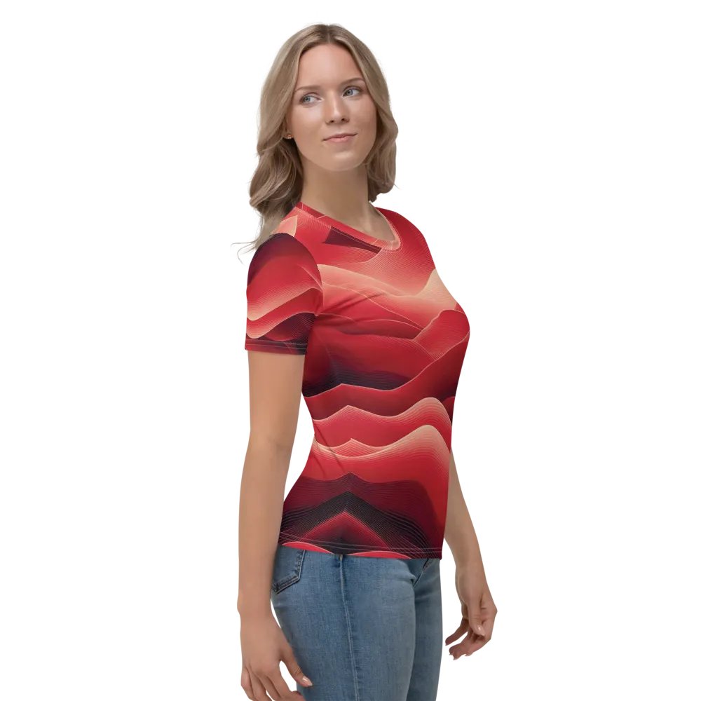 Women's Full-Print-3 Red Glitch Tee product image (2)