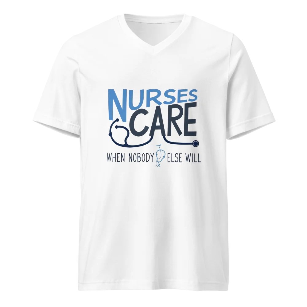 Nurses Care Stethoscope V-Neck Tee product image (1)
