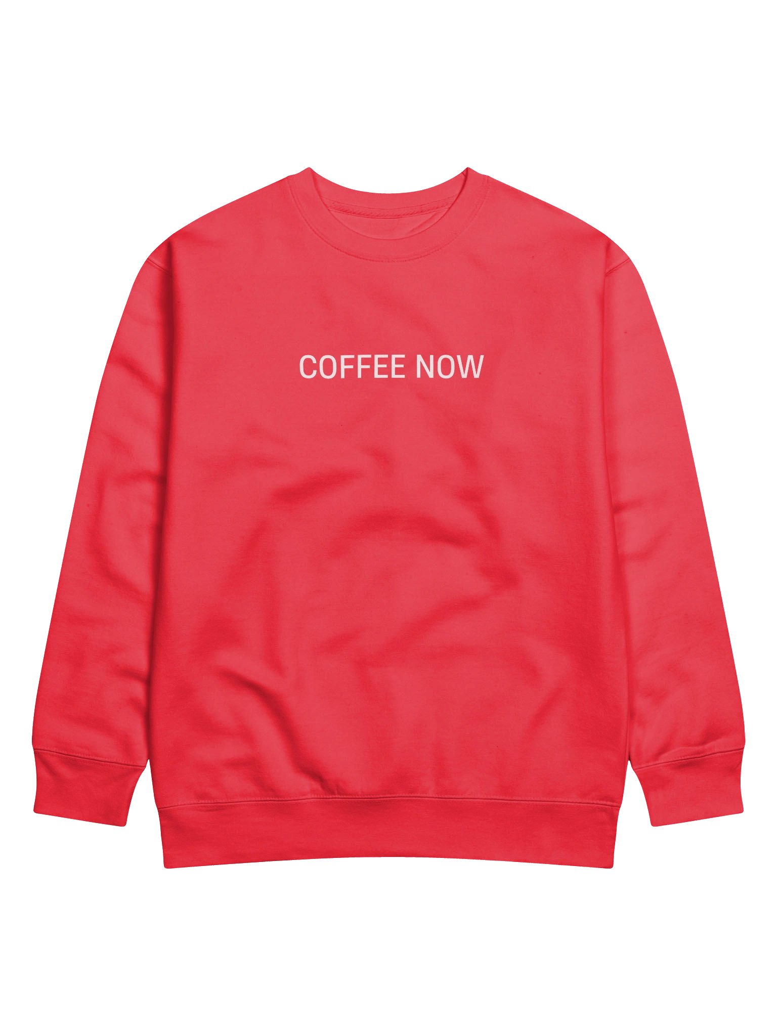 Crewneck “COFFEE NOW” - white typo print product image (3)