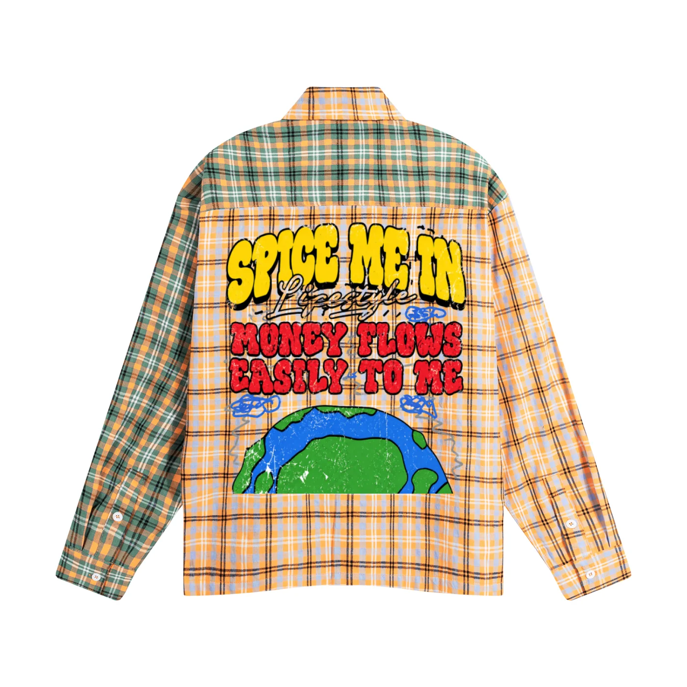 Unisex Oversized Plaid Color Block Shirt product image (2)