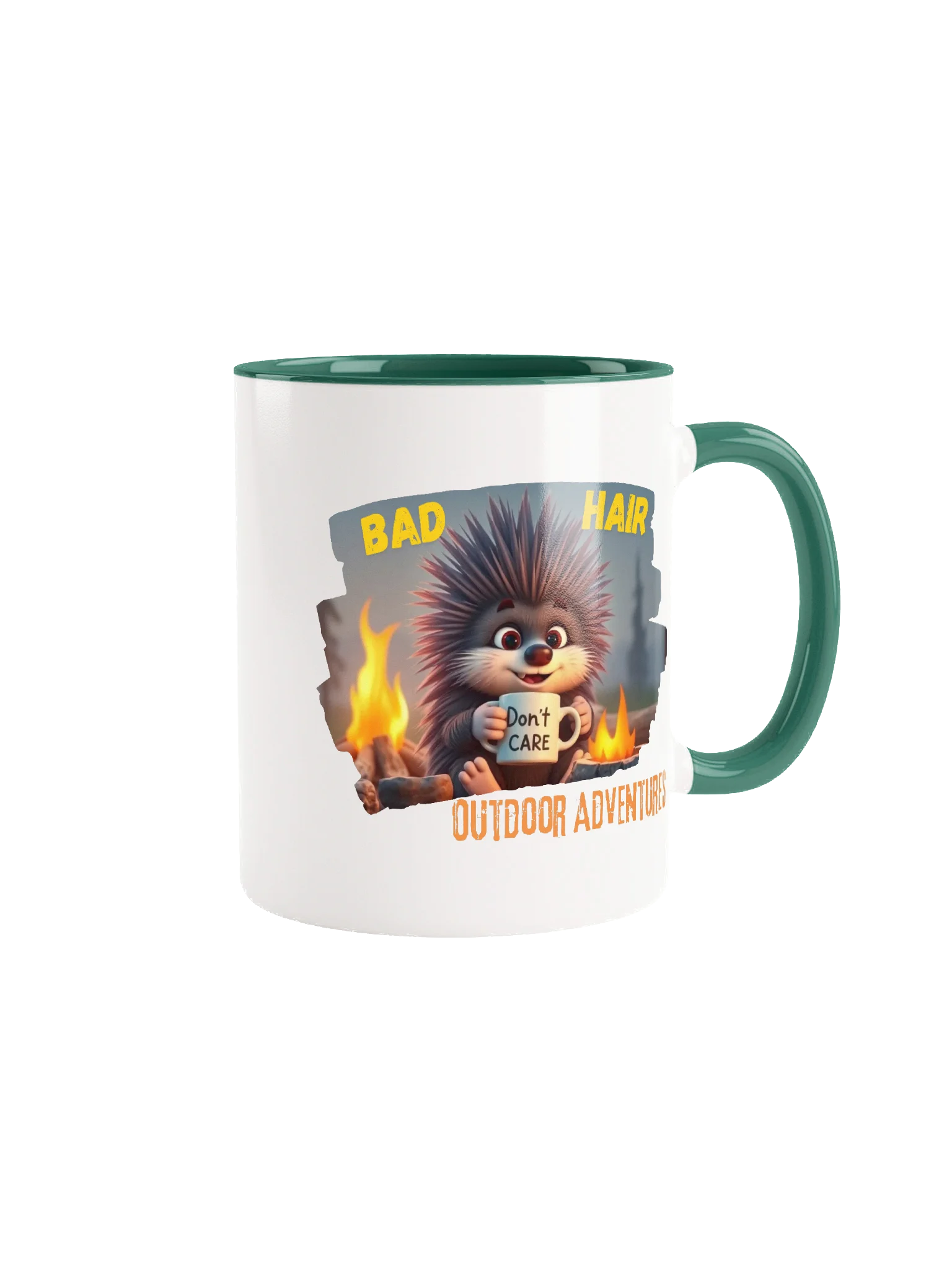Bad Hair, Don’t Care” Porcupine Mug (with color inside) product image (9)