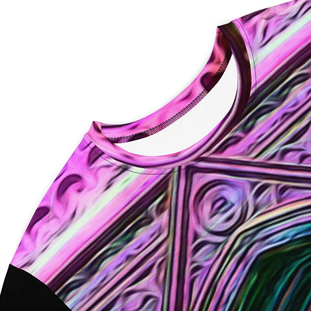 Pink and Blue Cathedral Doors Tshirt Dress product image (4)