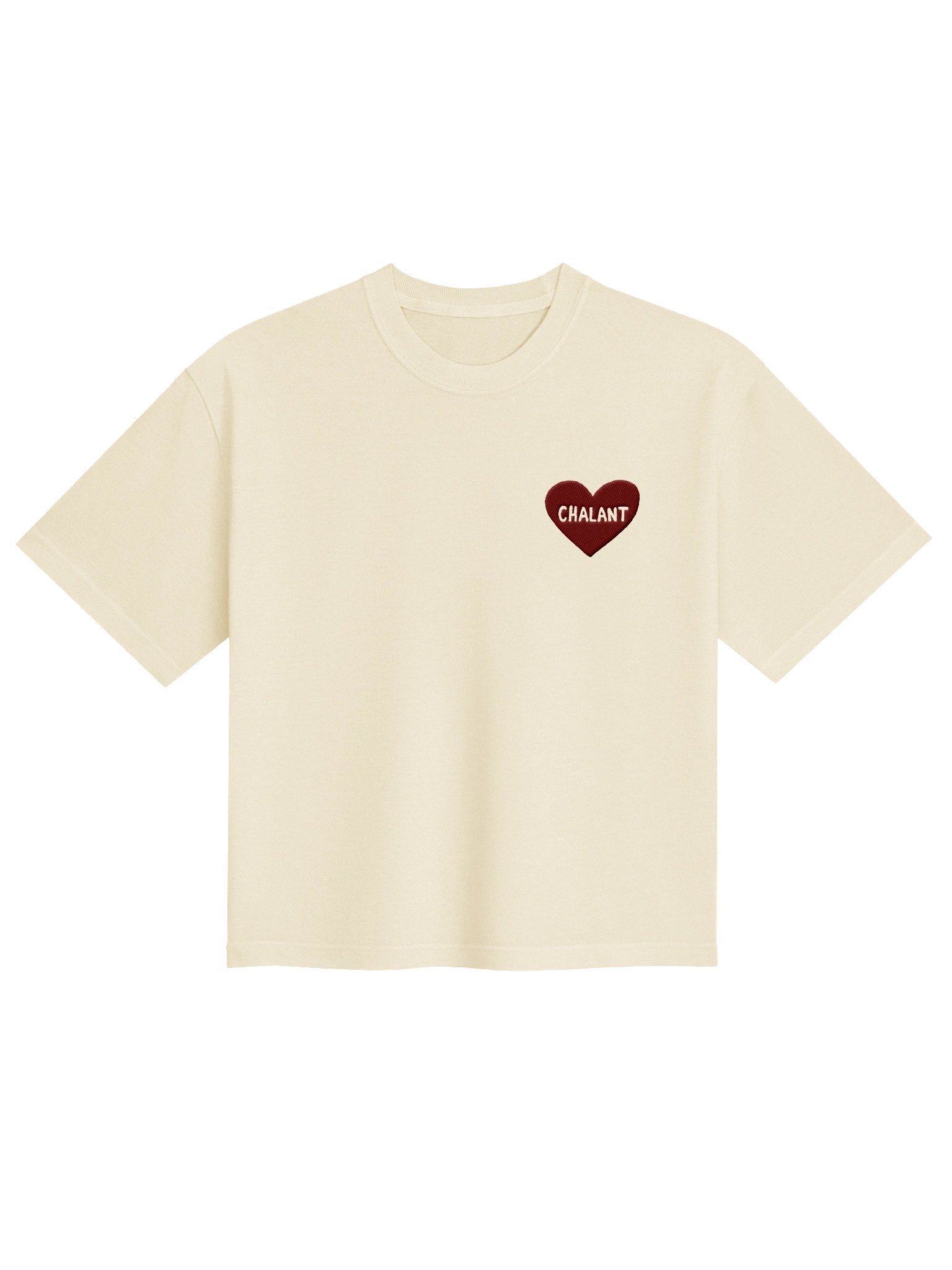 < CHALANT 3 maroon embroidered women's boxy tee product image (1)