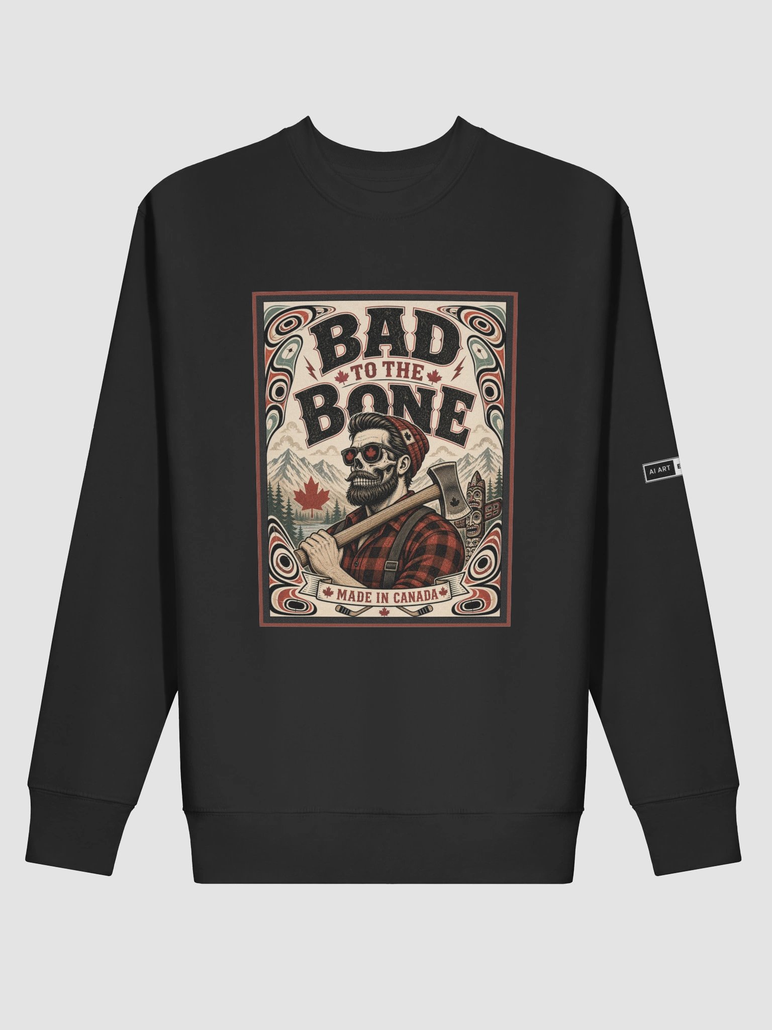 "BAD TO THE BONE" premium cotton sweatshirt product image (1)