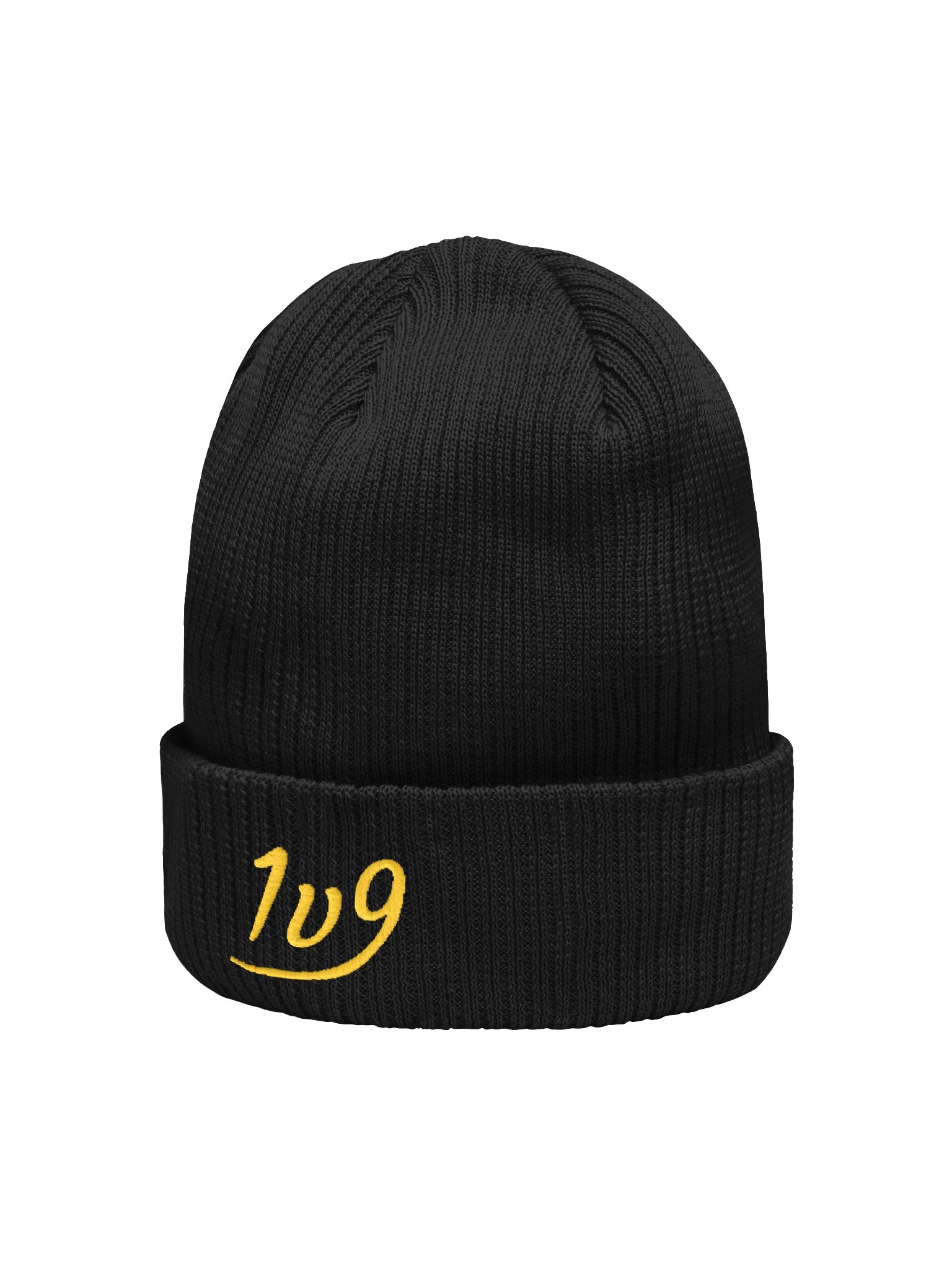 1v9 Ribbed Beanie – Gold Stitch product image (2)