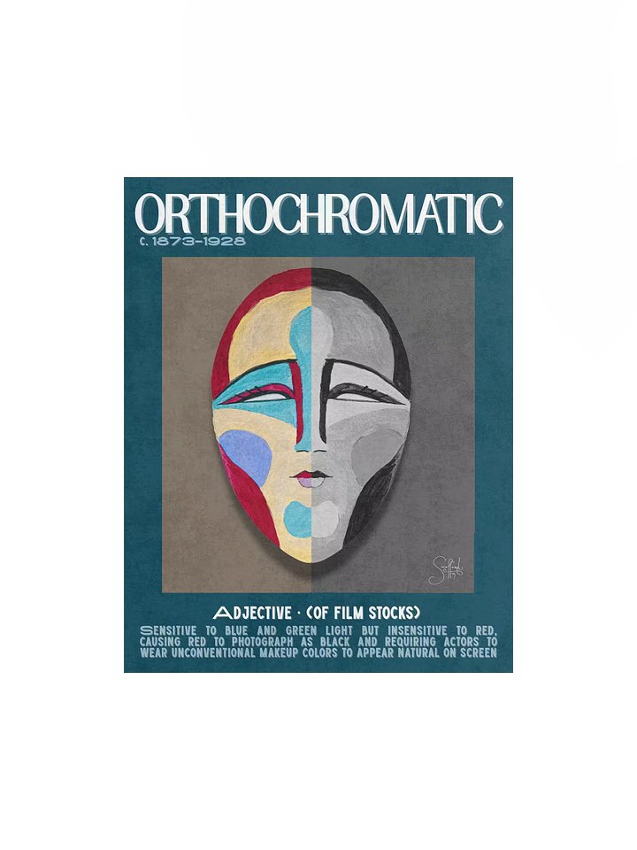 ORTHOCHROMATIC Art Print - Silent Film Makeup History Poster (11×14) product image (1)