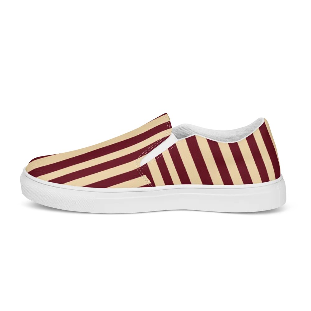 Crimson Cream Stripes Women's Slip-Ons product image (8)