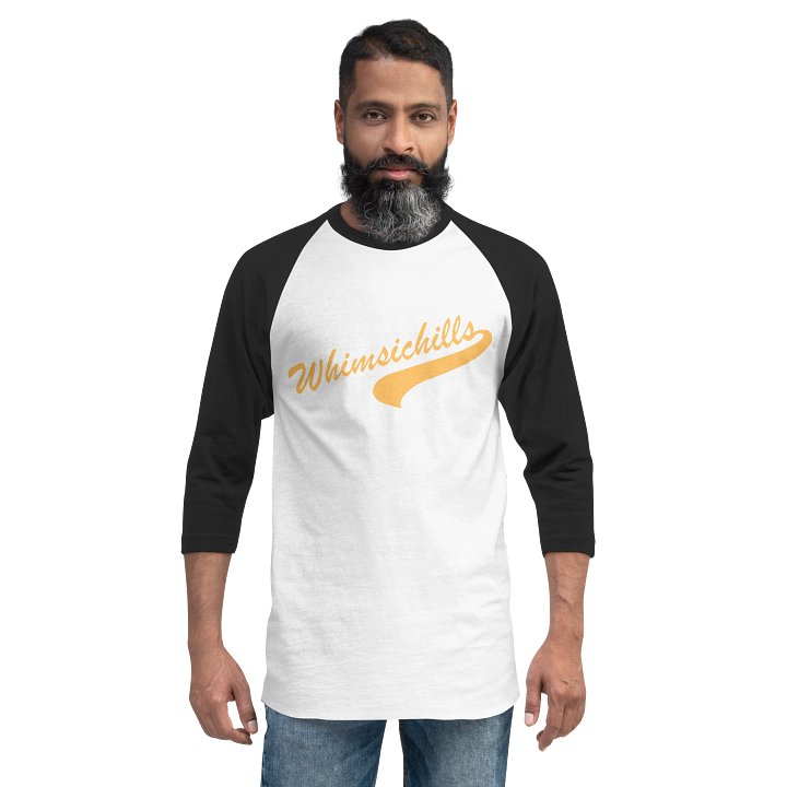 Whimsichillis Cursive Raglan Baseball Tee - Gold product image (2)