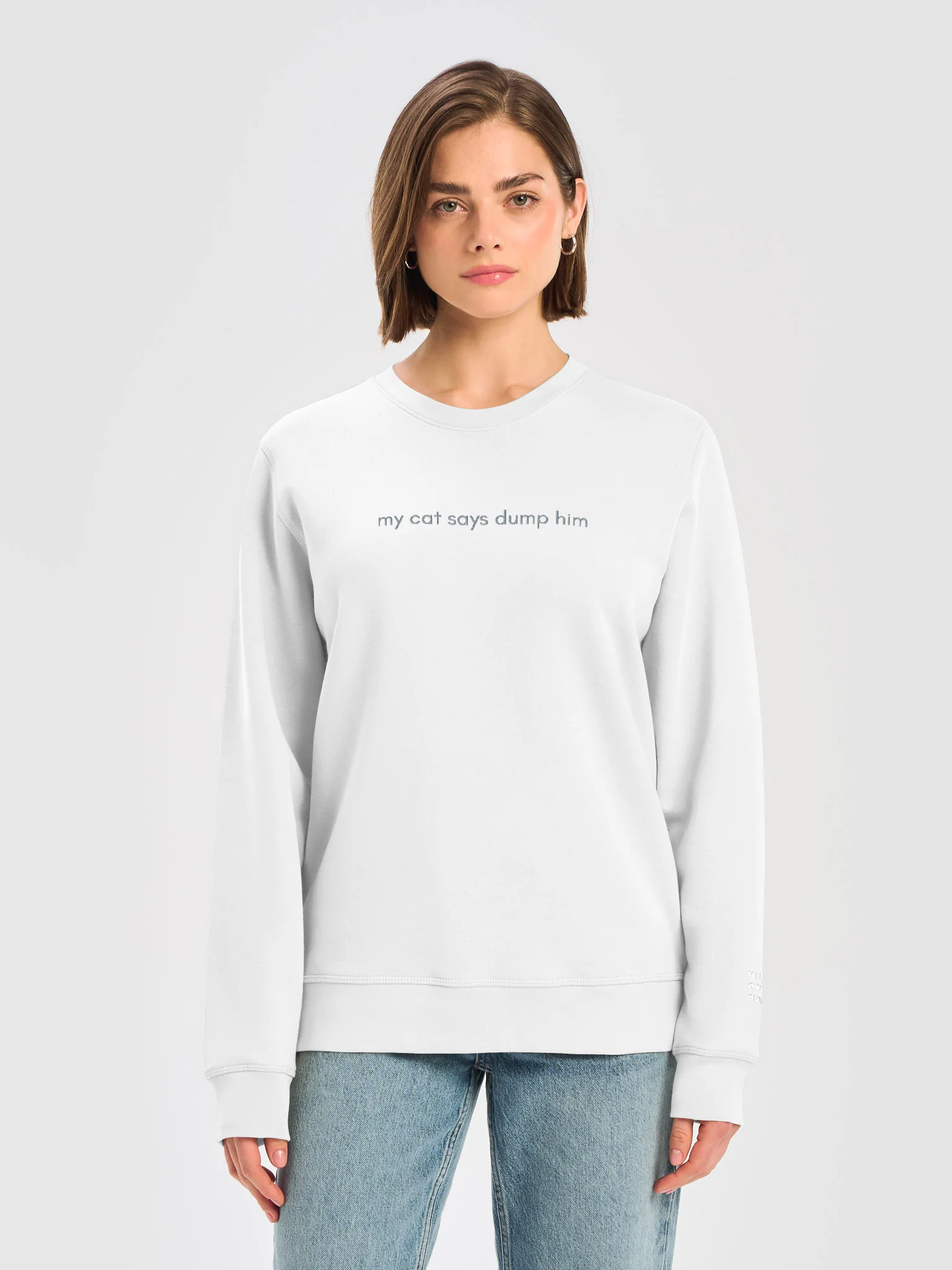 my cat says dump him sweatshirt product image (3)