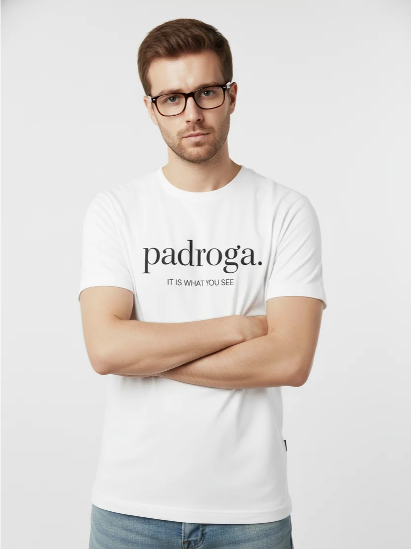 padroga. essentials white tshirt big logo product image (3)