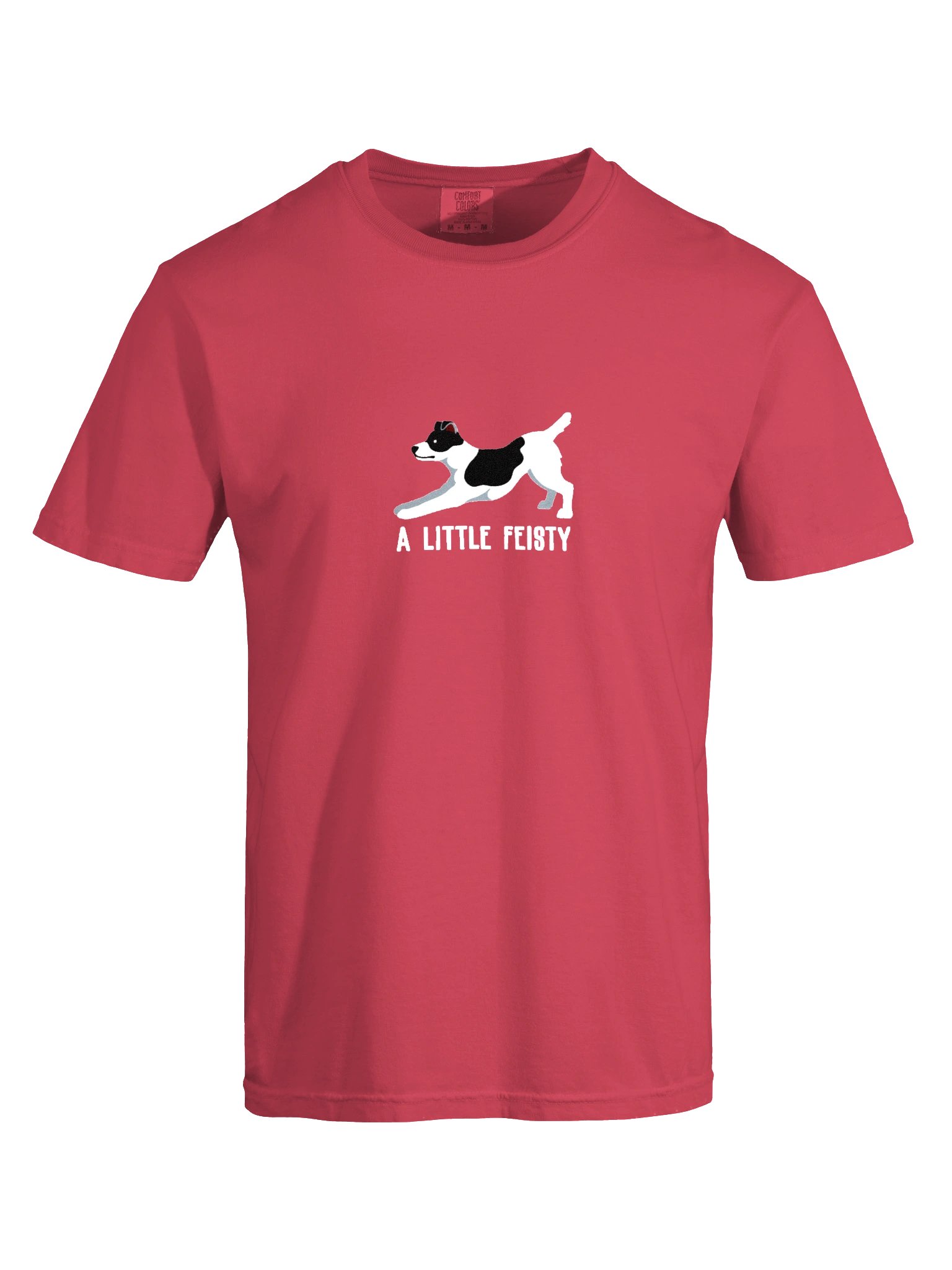A Little Feisty T-Shirt(Embroidered) of a Feist Dog(Black & White) product image (10)