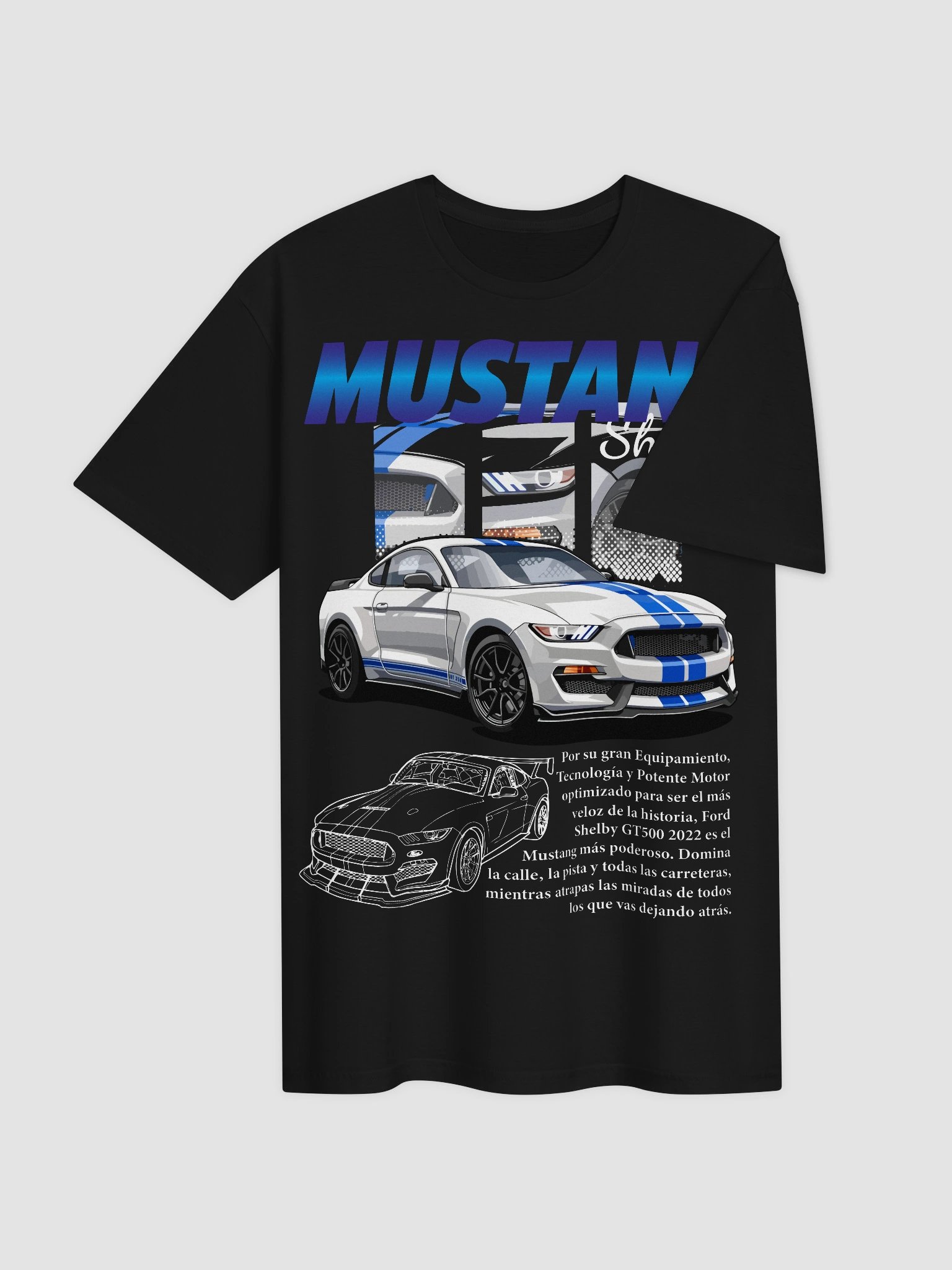 Ford Mustang Shelby T-Shirt | GT350 GT500 Blueprint Design | Carroll Shelby Collector Apparel | American Muscle Tee product image (3)
