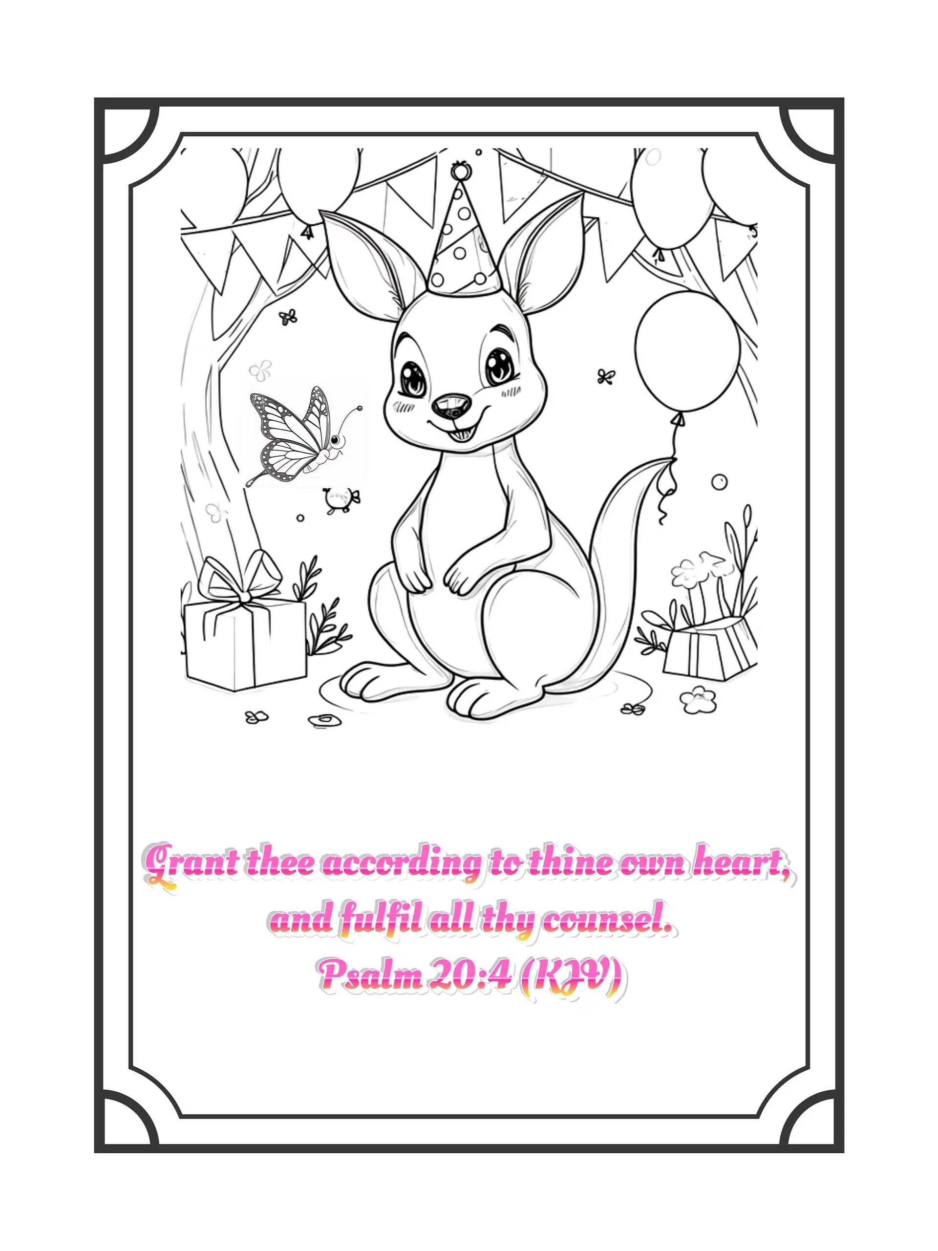 Bible Verse Birthday Animal Coloring Book product image (4)