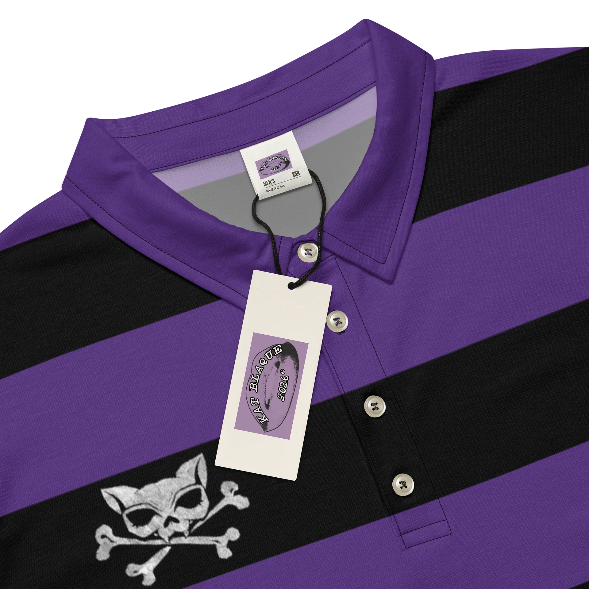 Purple and Blaque Kat Skull Polo product image (4)