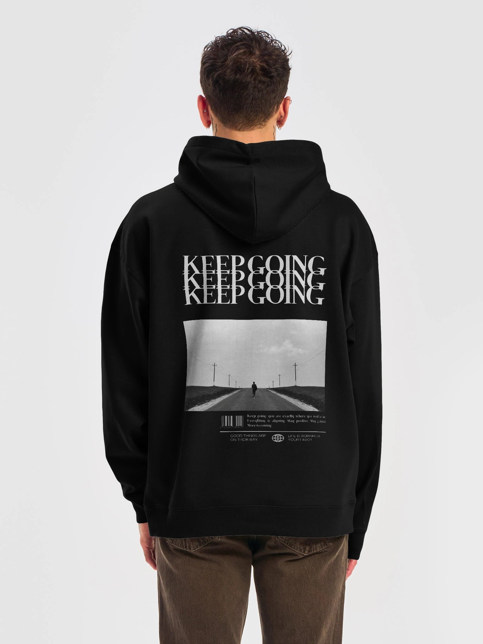 Keep Going Hoodie Unisex - Black product image (6)