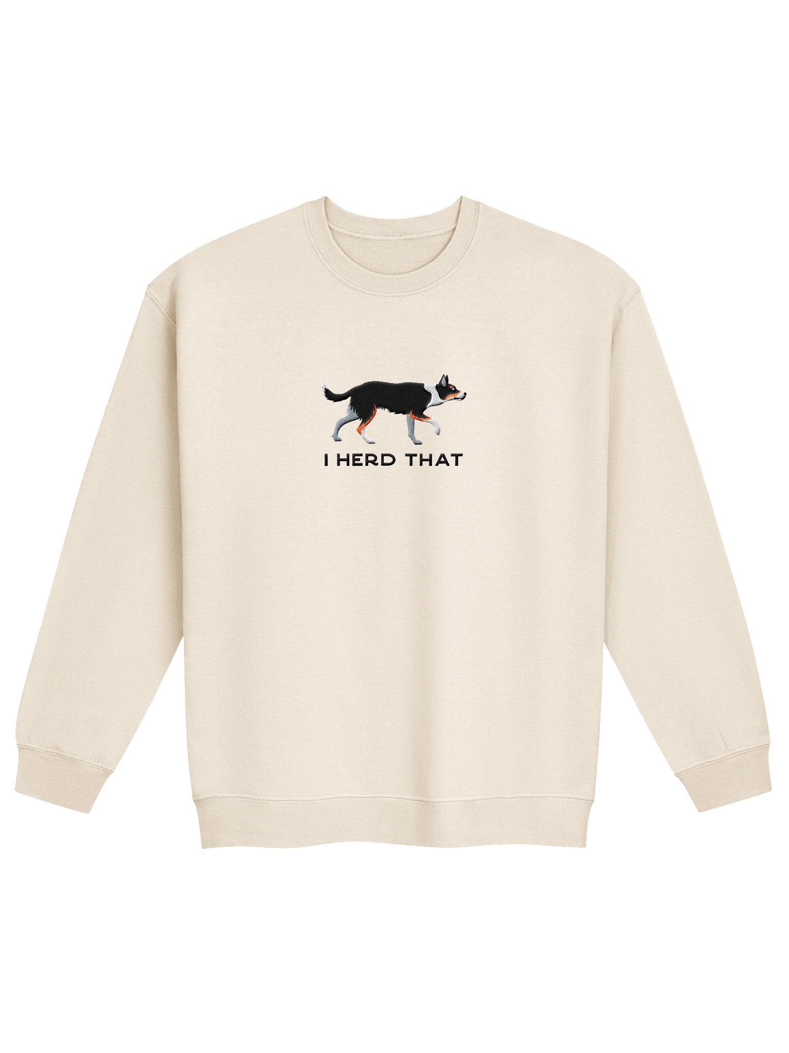 I Herd That Sweatshirt (Embroidered) of a Smooth-Coated Border Collie(Tricolor) product image (4)