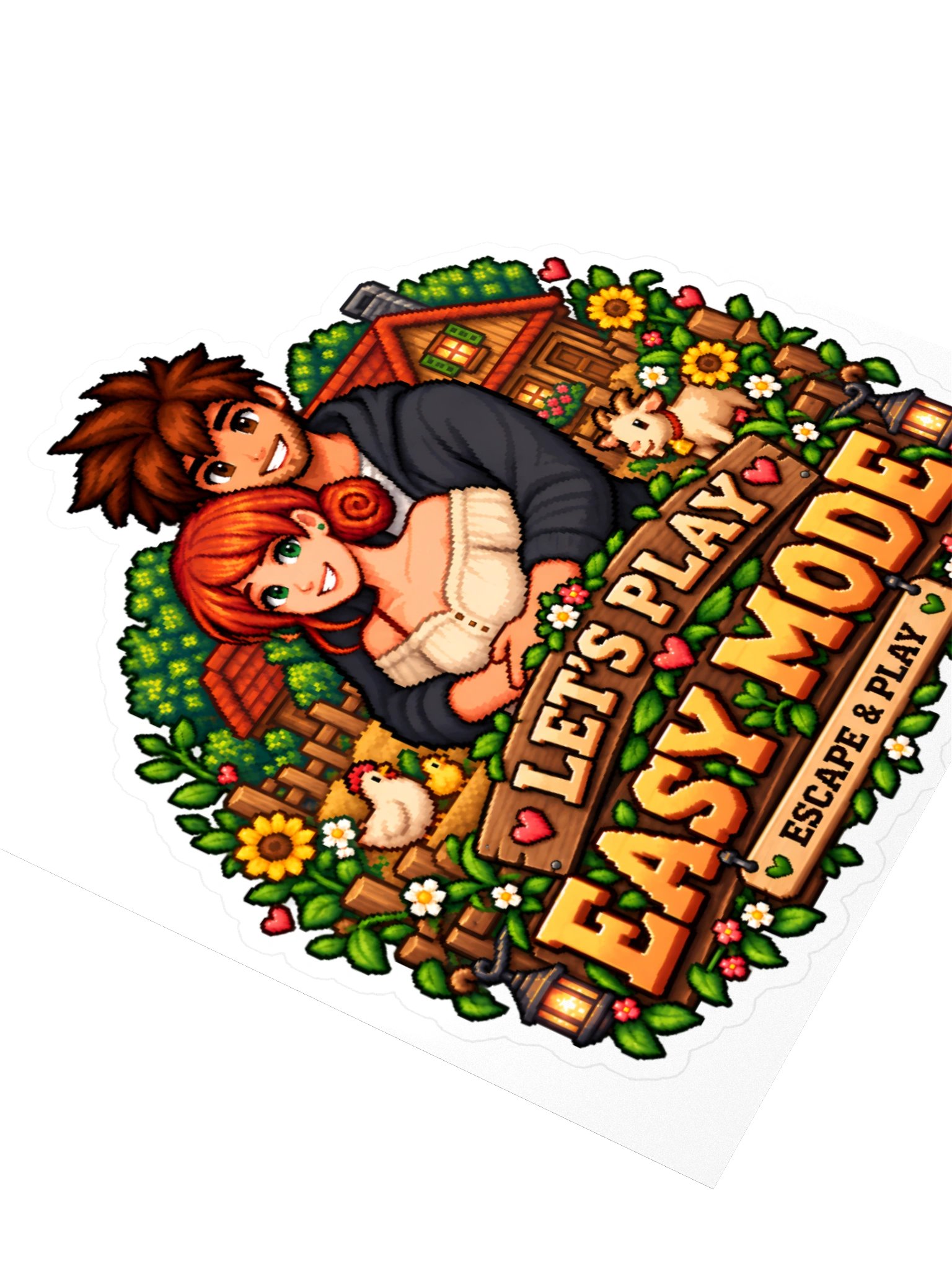 Cozy Farm Adventure Kiss-Cut Sticker – 4" × 4" product image (3)