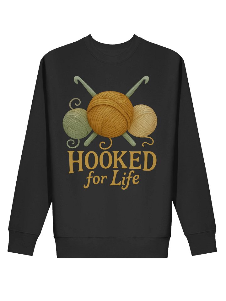 Hooked for Life Sweatshirt - Funny Crochet Shirt Gift for Knitters & Yarn Lovers product image (5)