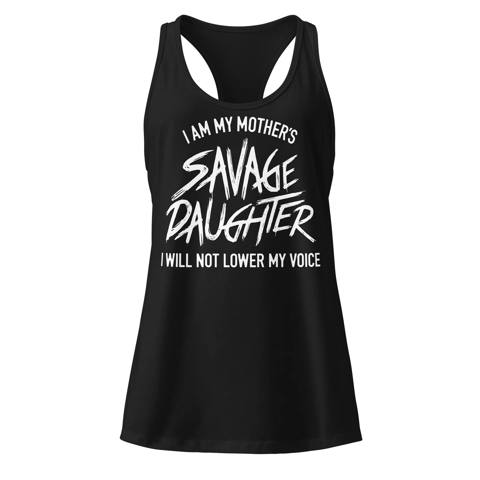 Savage Daughter Flowy Tank Top (white print) product image (1)