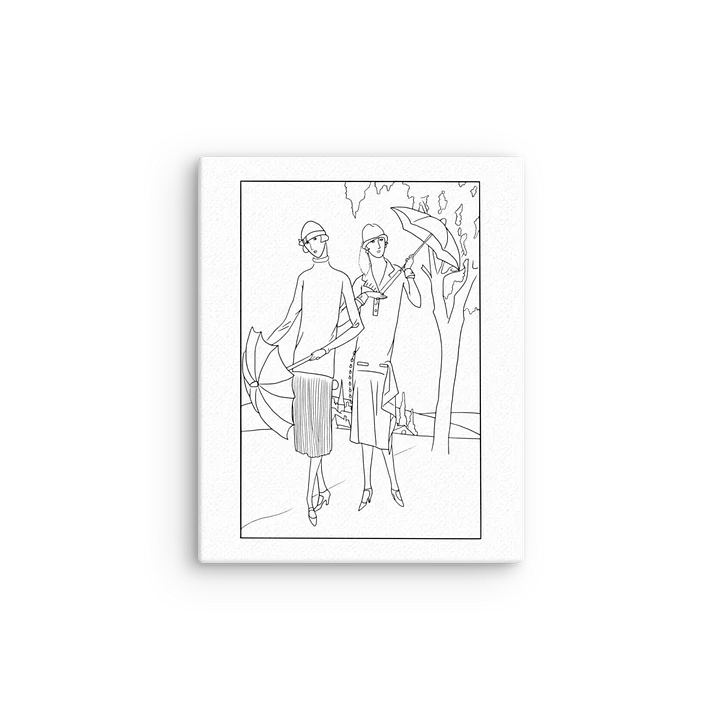 Art Goût Beauté, 1925 — Two Women Walking in the Countryside | Color Your Own Canvas Print product image (9)