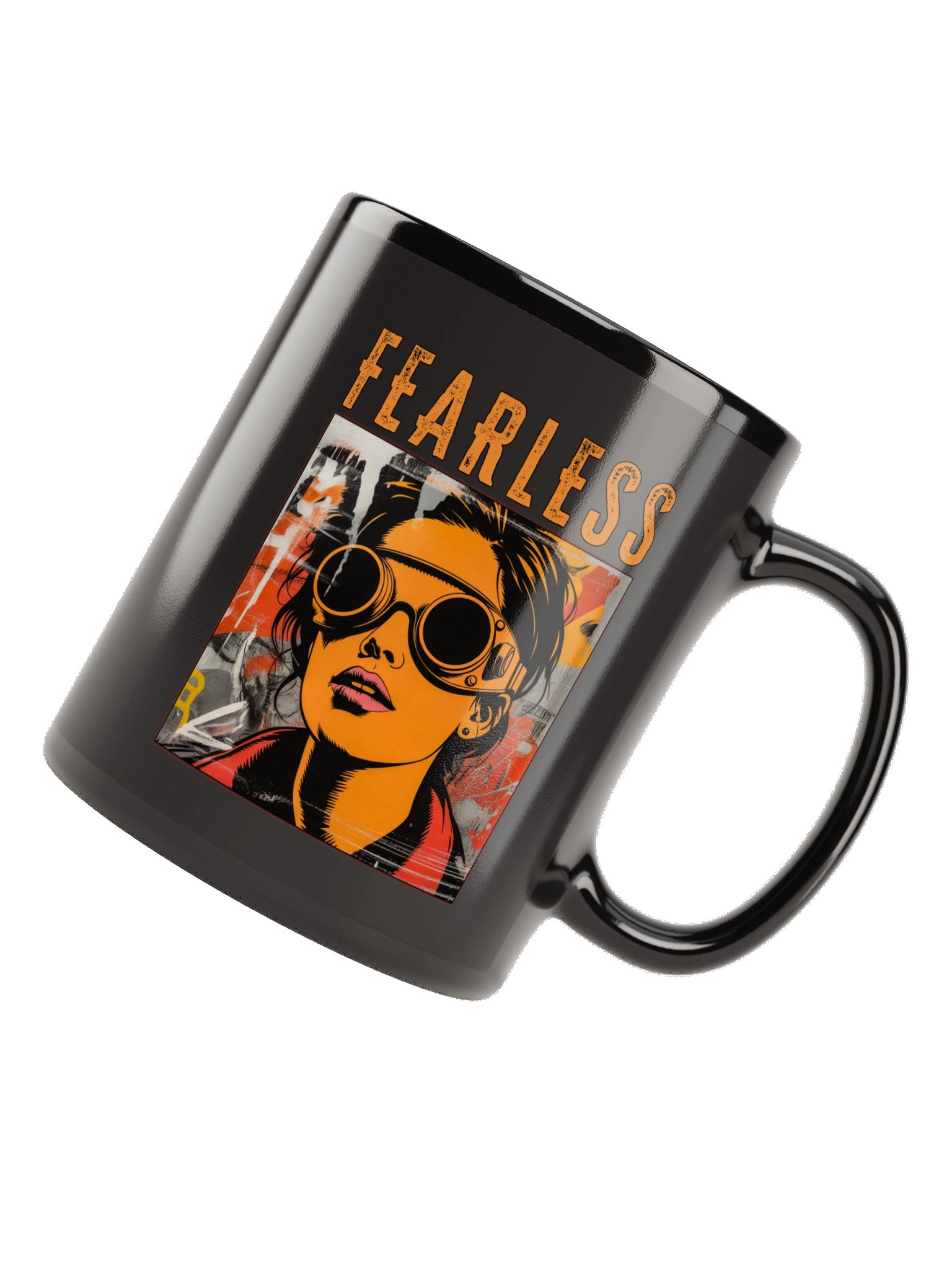 FEARLESS Punk Goggle Graphic Ceramic Mug – Black product image (6)