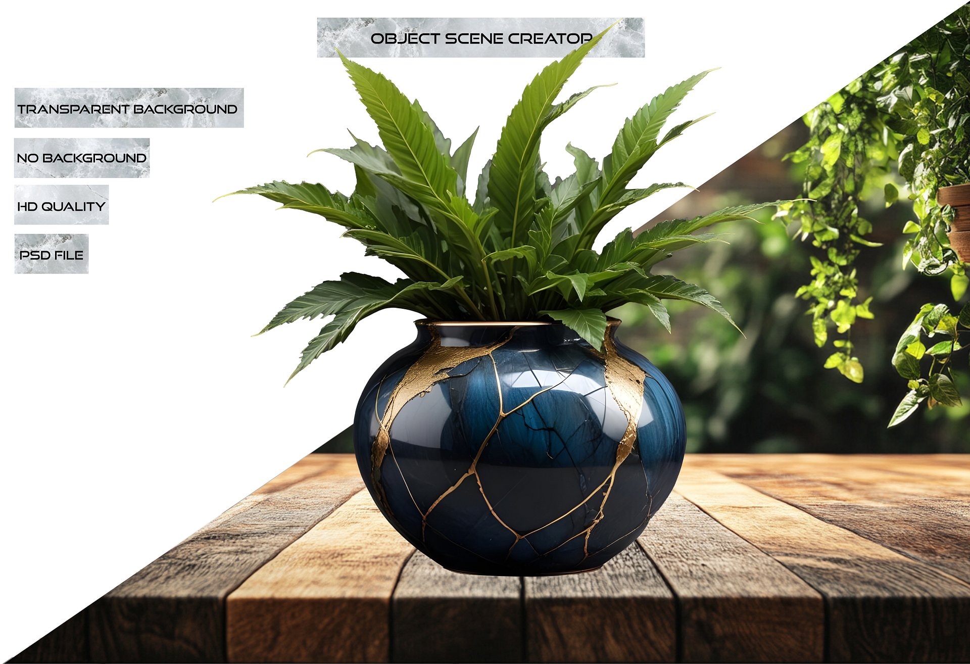 Majestic Wabi-Sabi -Style Planter PNG product image (2)