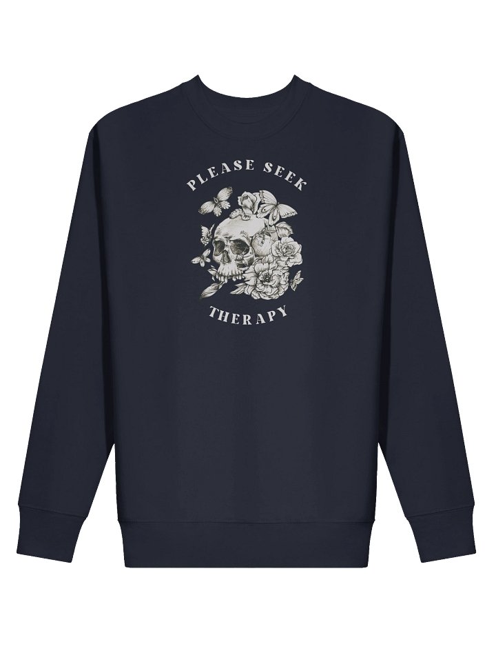 Please Seek Therapy – Skull & Butterfly Floral Sweater product image (7)