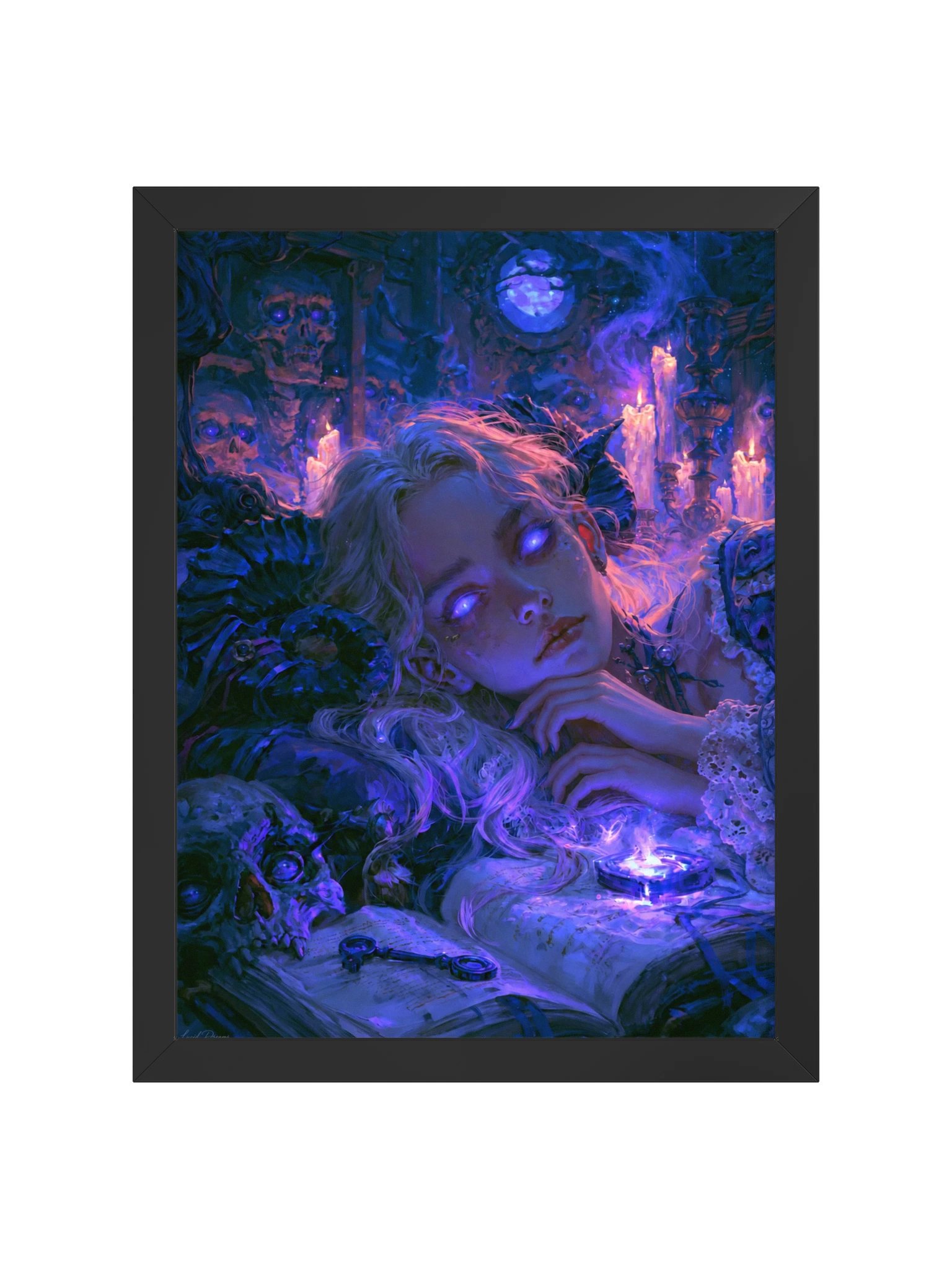 Haunted Doll Framed Art Print — Moonlit Haunted Doll product image (5)