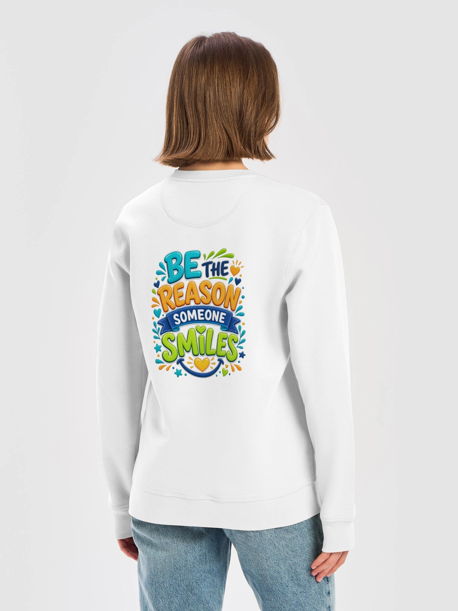 Stanley/Stella Unisex Organic Inspirational Sweatshirt - Be the Reason Someone Smiles. product image (1)