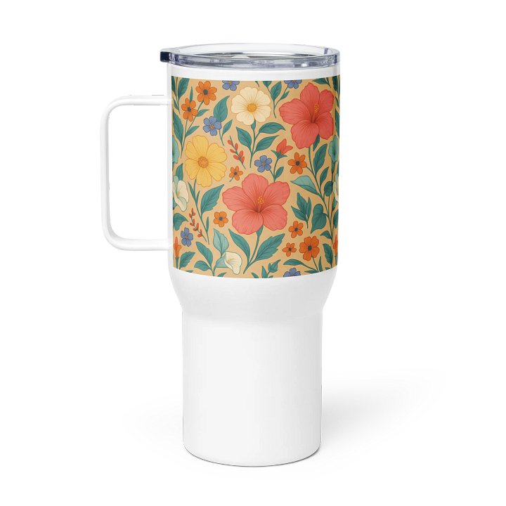Vintage Floral Travel Mug – Large Stainless Steel Tumbler for Hot and Cold Drinks product image (1)