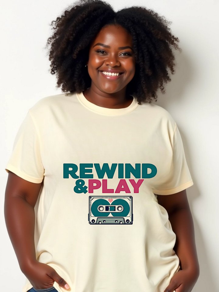 REWIND & PLAY Oversized Faded T-Shirt product image (1)