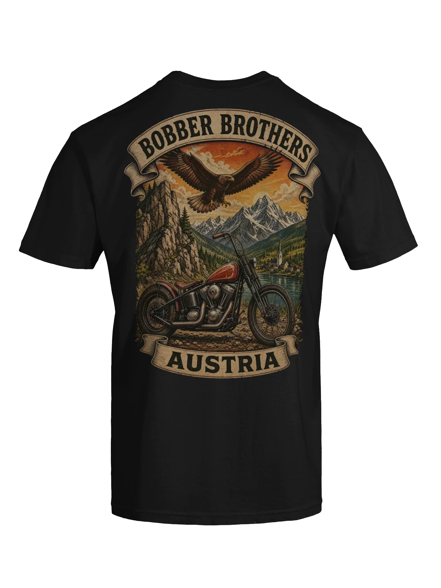 Austria motorcycle t-shirt design by Bobber Brothers