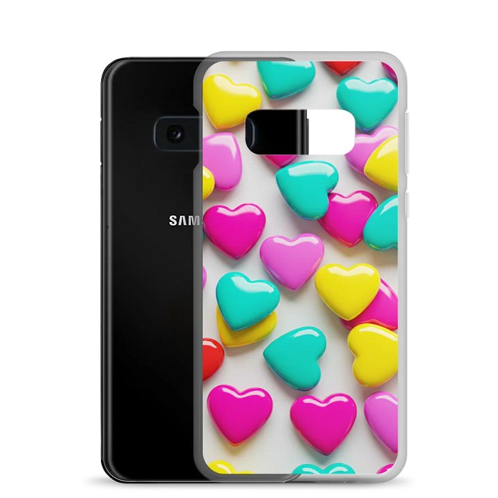Scattered Colorful Hearts Clear Samsung® Case product image (2)