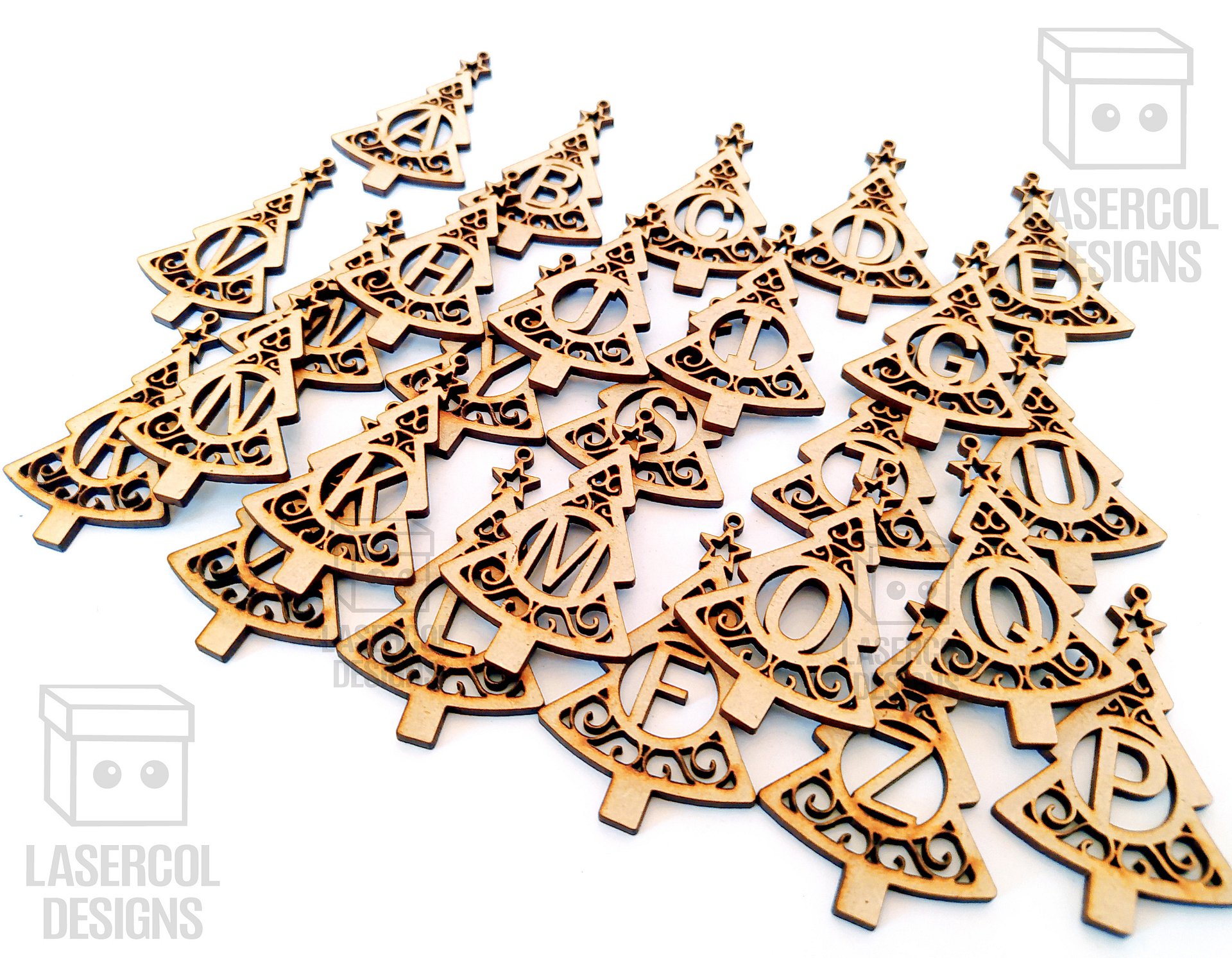 Monogram Christmas Tree Ornaments - Laser Cut Files product image (2)