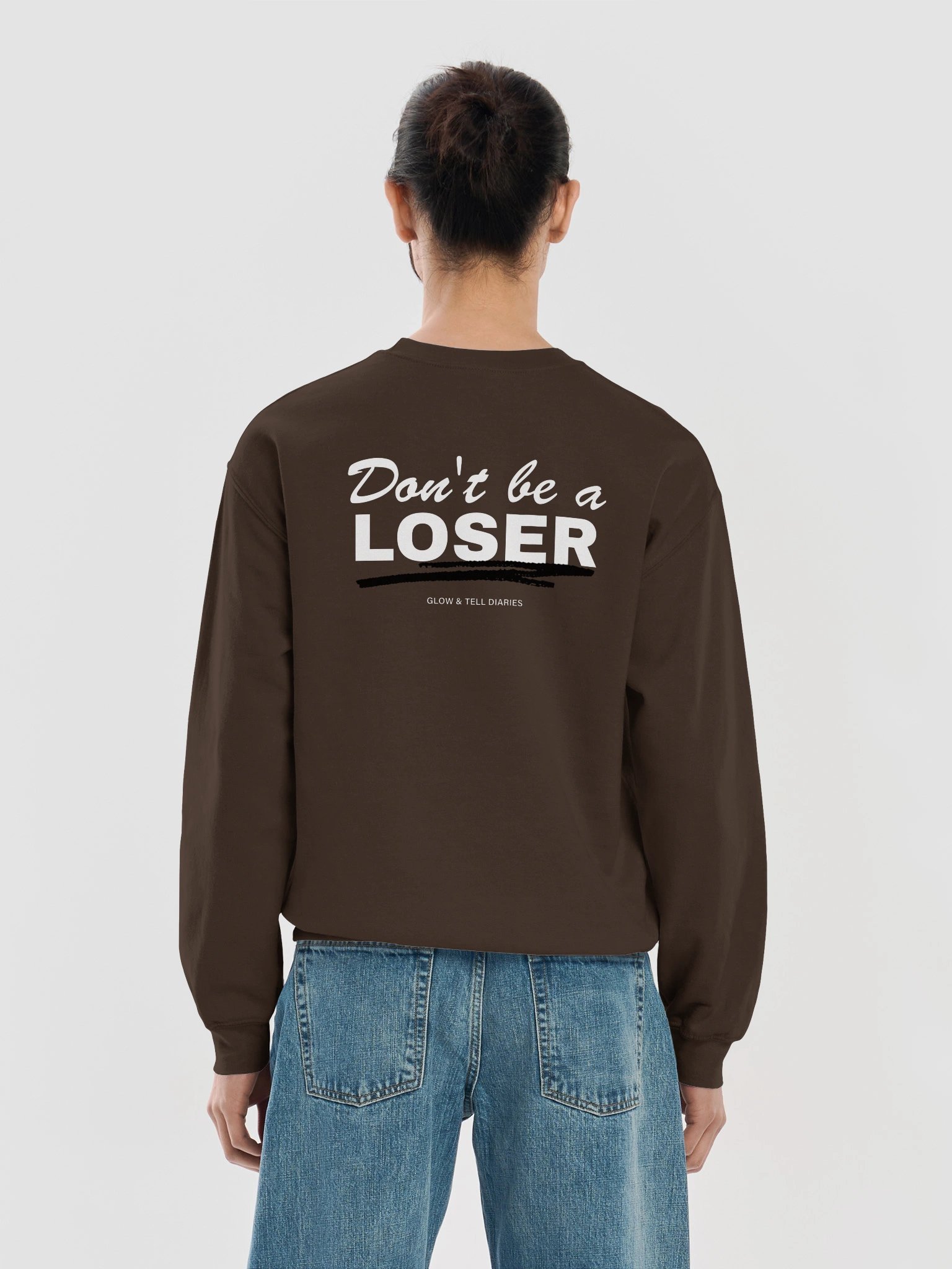 Don't be a LOSER unisex crewneck sweater (chocolate) product image (6)