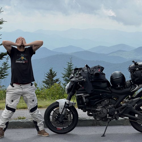 NYC to Tail of the Dragon via Blue Ridge Parkway. Lil over 2,000 miles there and back. Perfect spin with the moto amigos. Per...