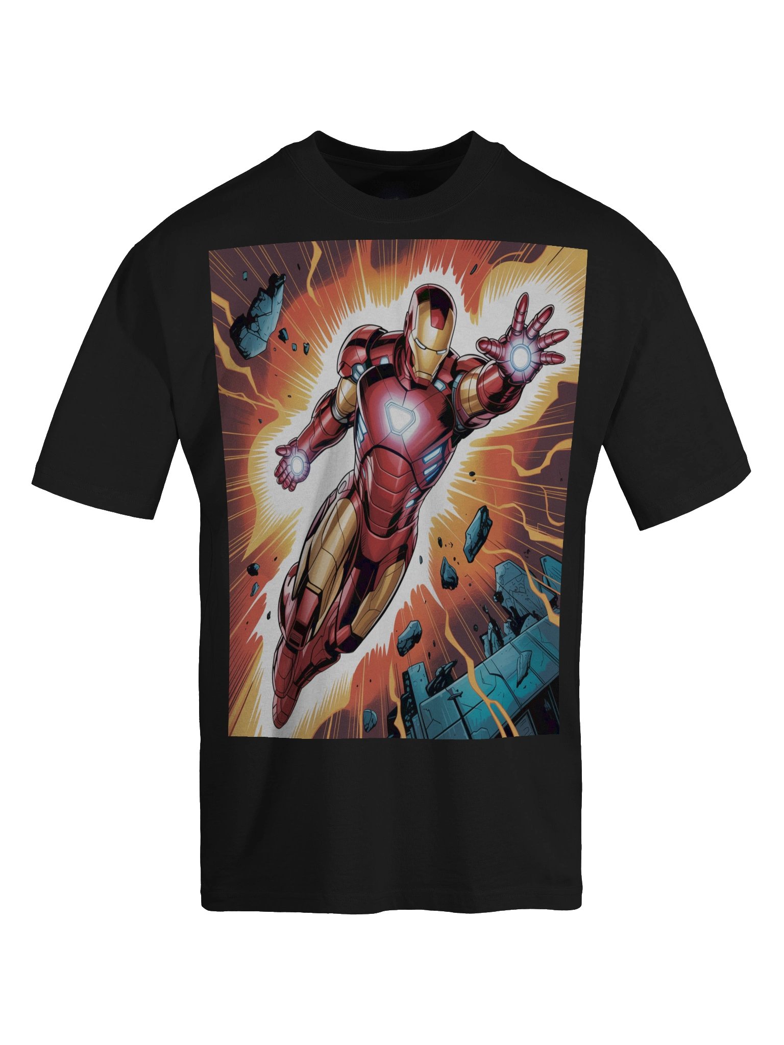 Iron Man Repulsor Eclipse Oversized Faded T-Shirt product image (1)