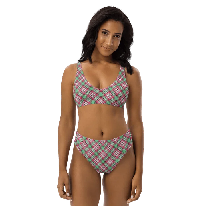 Mint Green and Pink Plaid Bikini product image (1)
