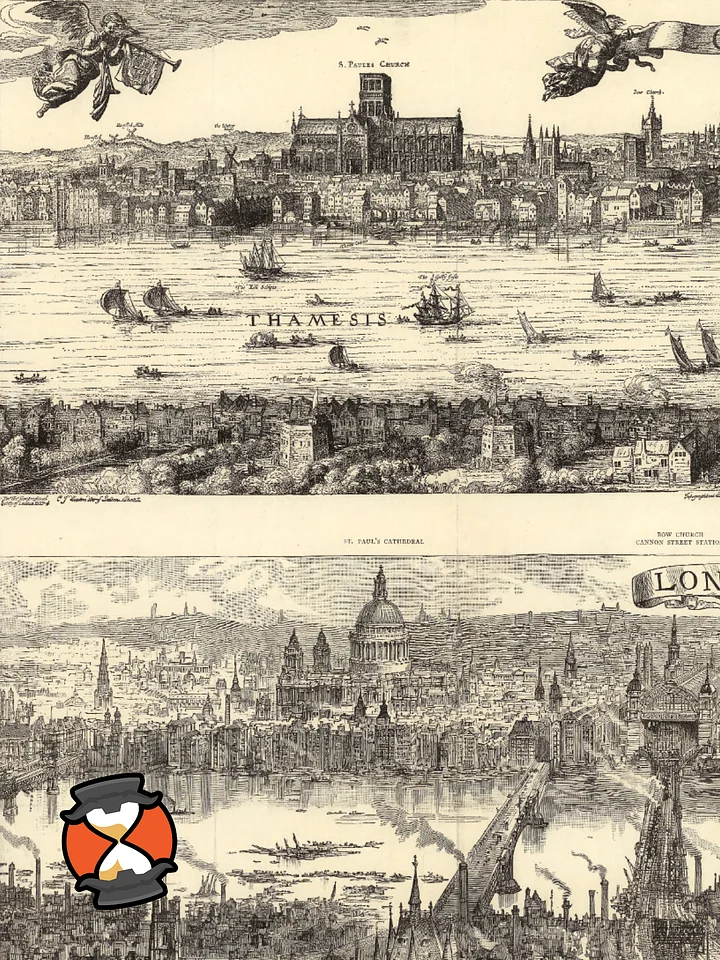 London 1616 vs. 1890 (Framed Poster Print) product image (2)