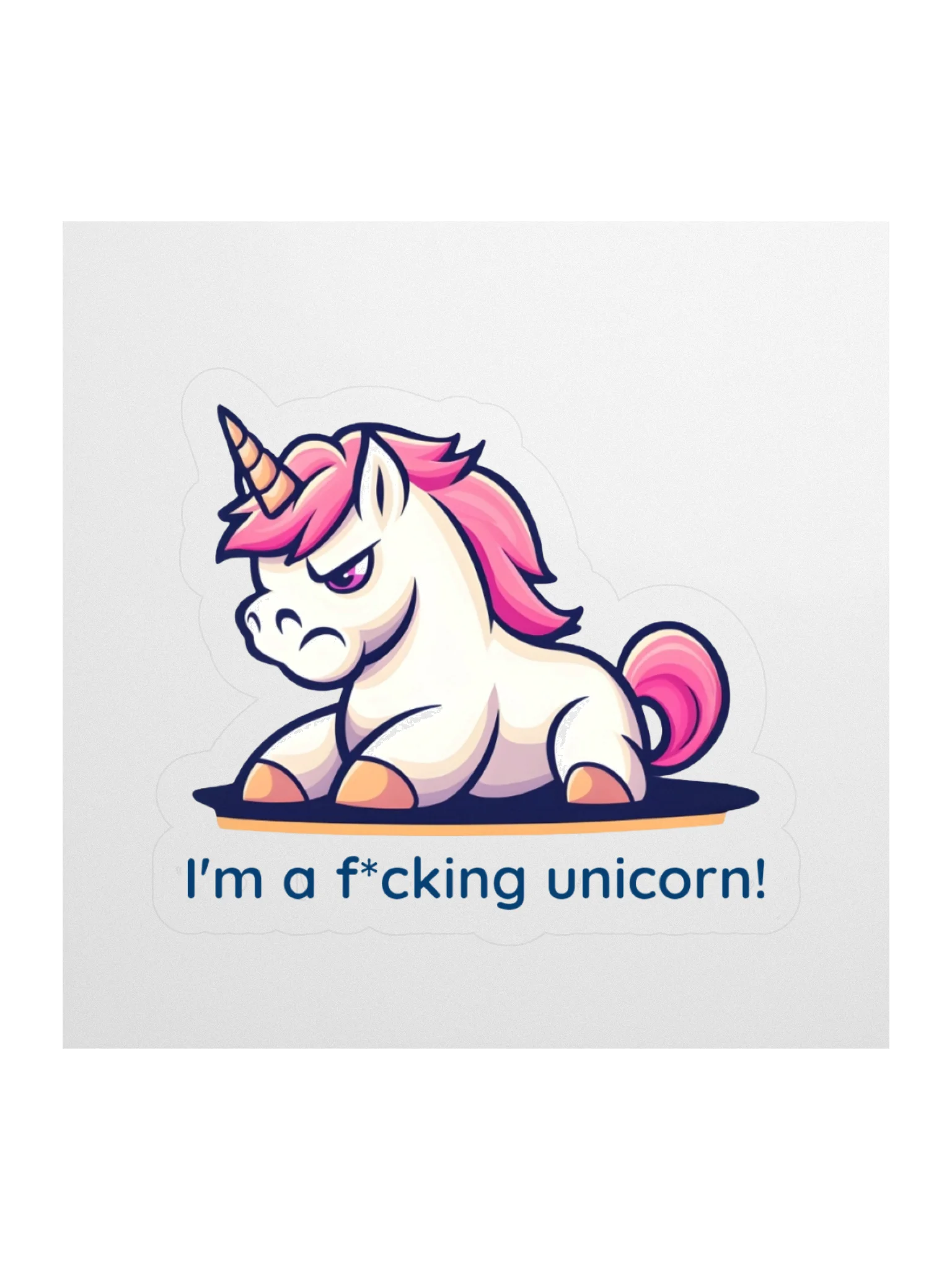 Grumpy Unicorn Vinyl Stickers product image (1)