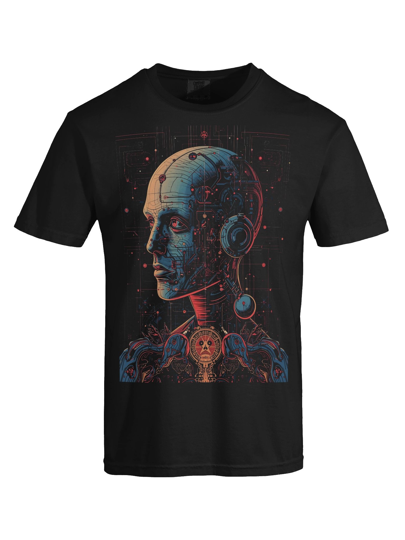 Neon Cyborg Profile Heavyweight T-Shirt product image (2)