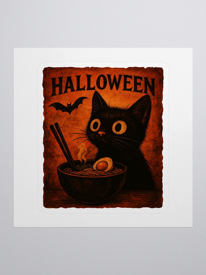 Funny Halloween Ramen Cat Sticker product image (2)