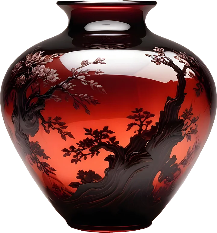 Chinese Porcelain Vase – Enchanting Crimson Elegance PNG product image (1)