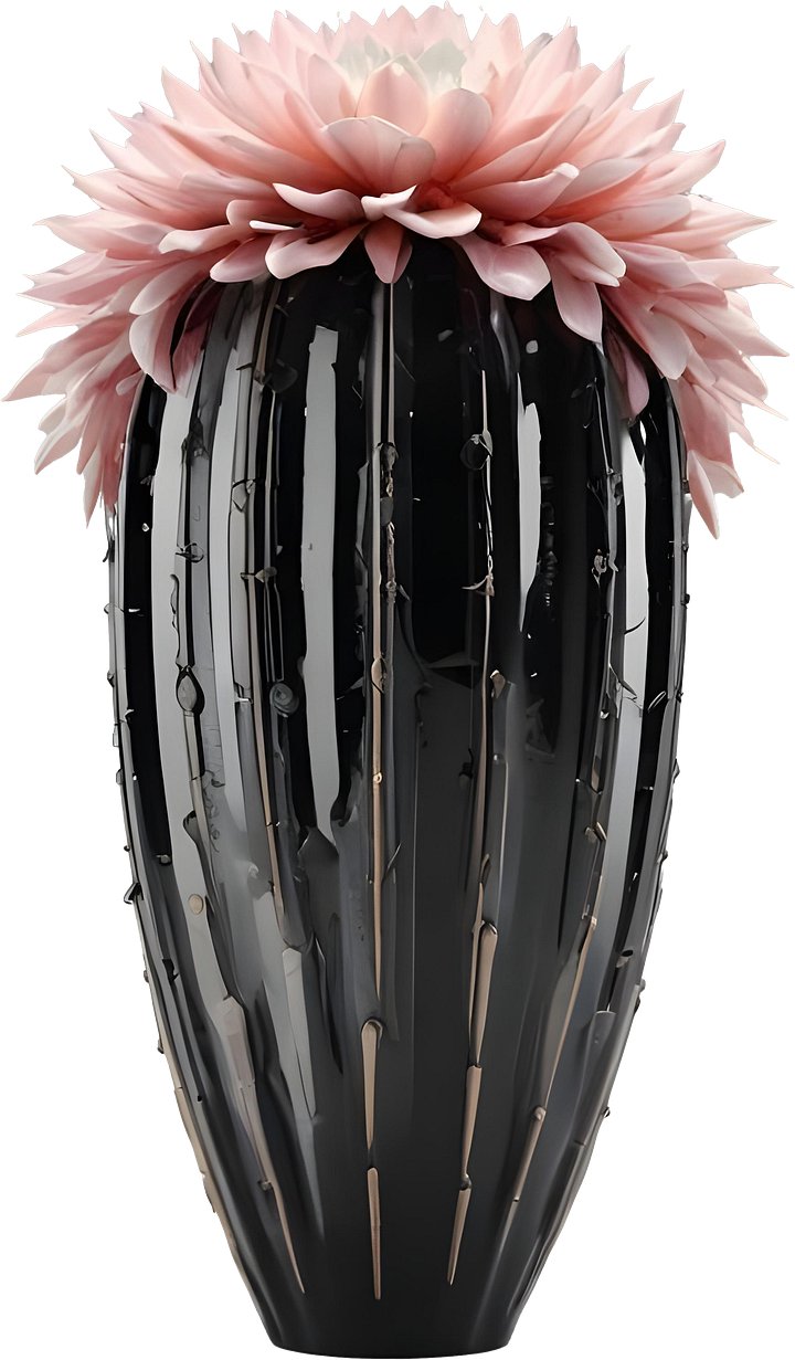 Monochrome Elegance Vase – Black & White Signature, PNG product image (1)