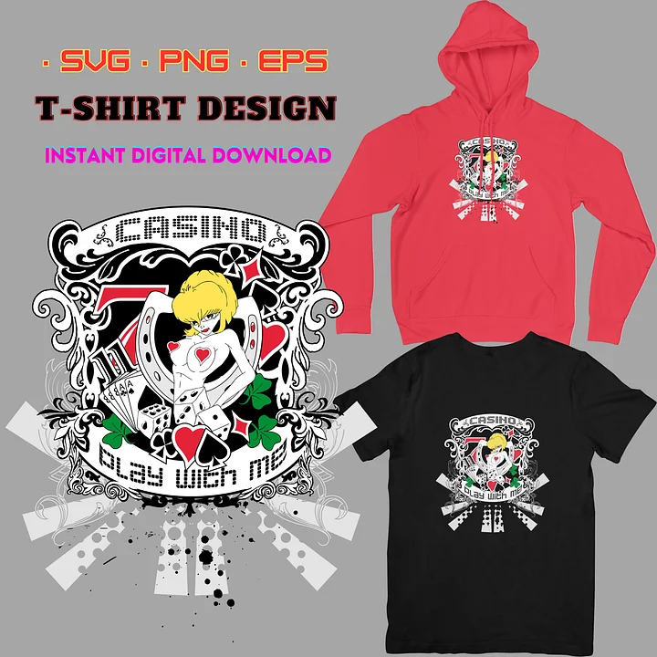 Casino Svg, Playing Cards Svg, dice svg, play with me svg, Horseshoe svg, T-shirt svg, Custom Design, cut files cricut, women, halloween svg product image (1)