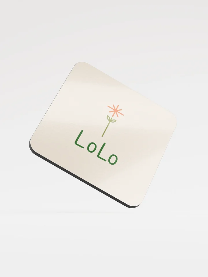 LoLo Botanical Logo Glossed Cork Coaster product image (1)